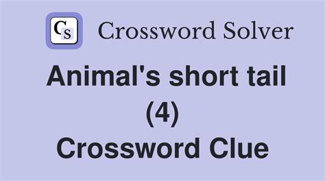 short tail crossword clue|short tail 4 letters.